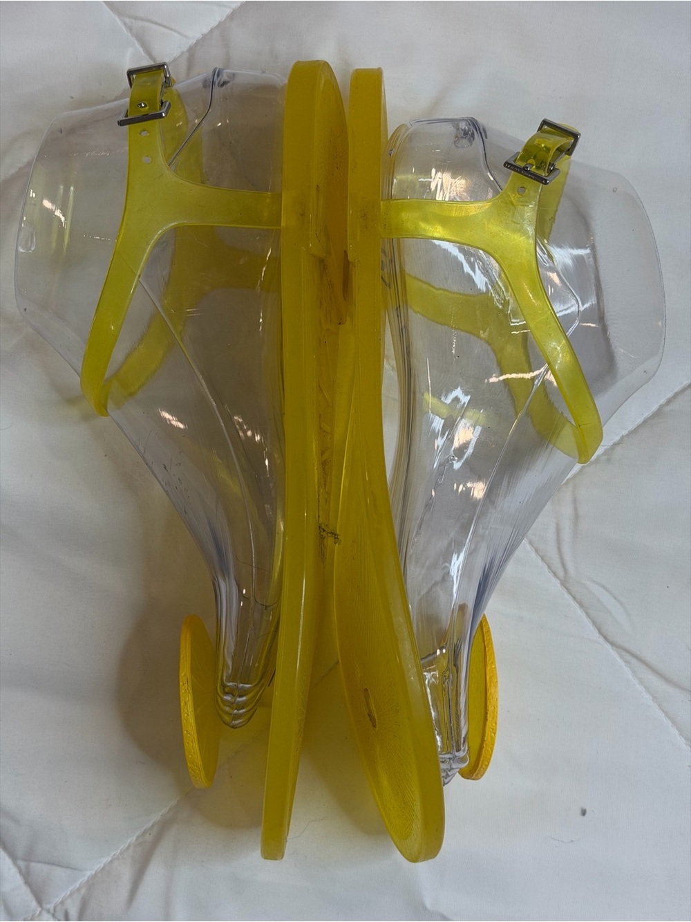 Clear Yellow Jelly Sandals with Lemon Accent - Women - Picture 3 of 6
